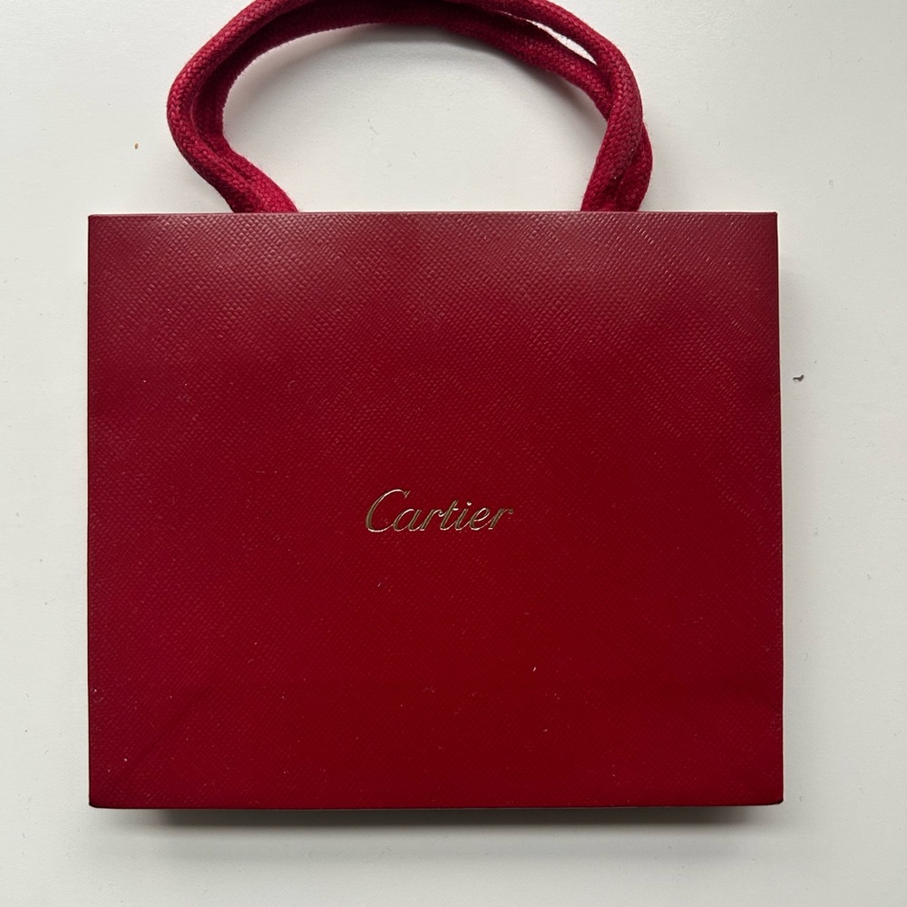 Cartier Red Luxury Shopping Bag with Glossy Finish